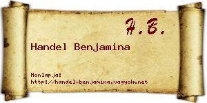 Handel Benjamina névjegykártya